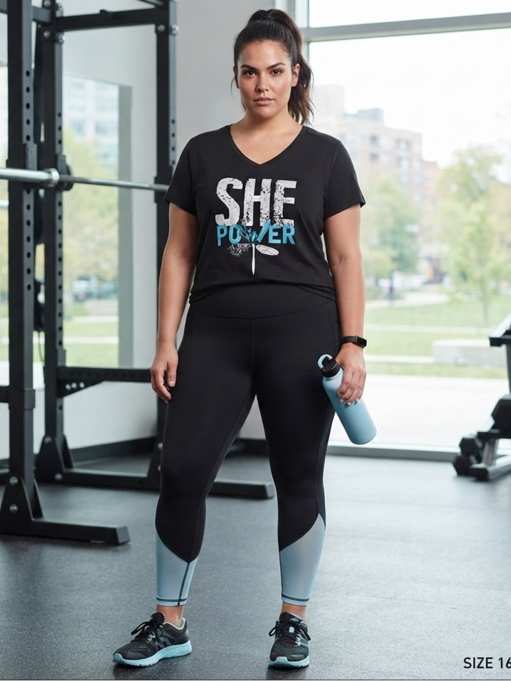 Women’s Black V-Neck Graphic Tee